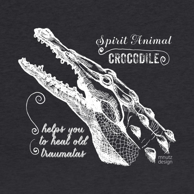 Spirit animal - Crocodile - white by mnutz